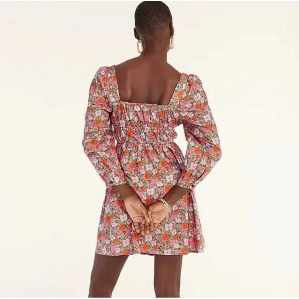 J. Crew Cinched-Waist Organic Cotton Dress Floral Liberty Meadow Song 12 NWOT - Picture 3 of 13